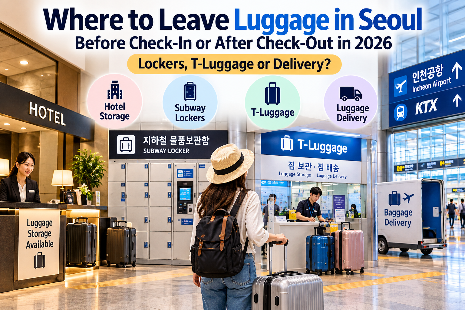 Where to Leave Luggage in Seoul Before Check-In or After Check-Out in 2026: Lockers, T-Luggage or Delivery?
